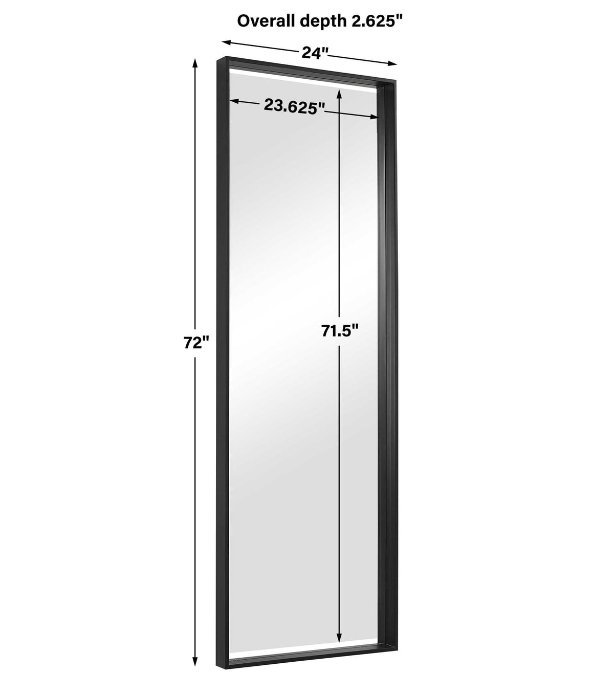 Kahn - Oversized Rectangular Mirror - Black