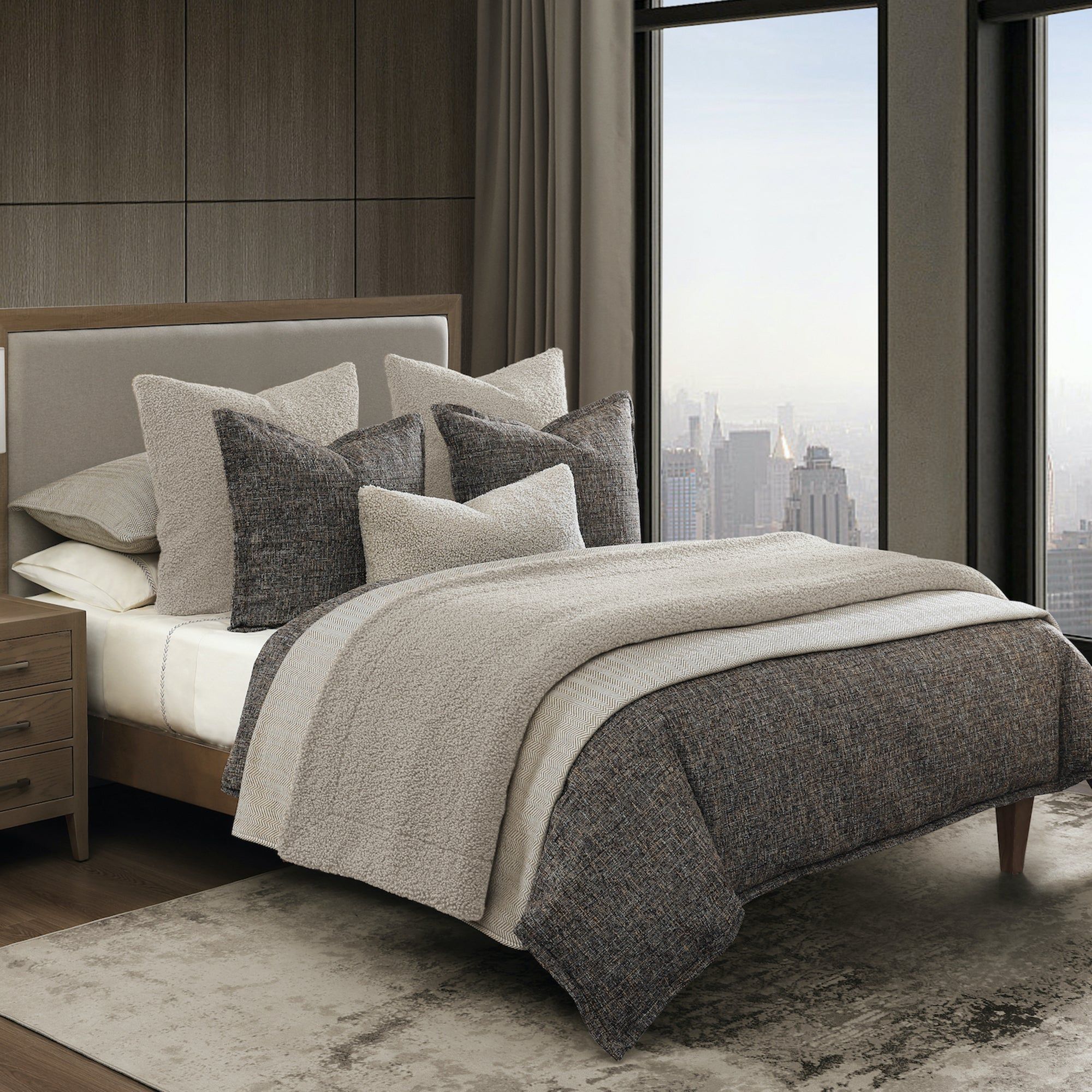 Tweed - Twin Comforter Set (Set of 2) - Brown