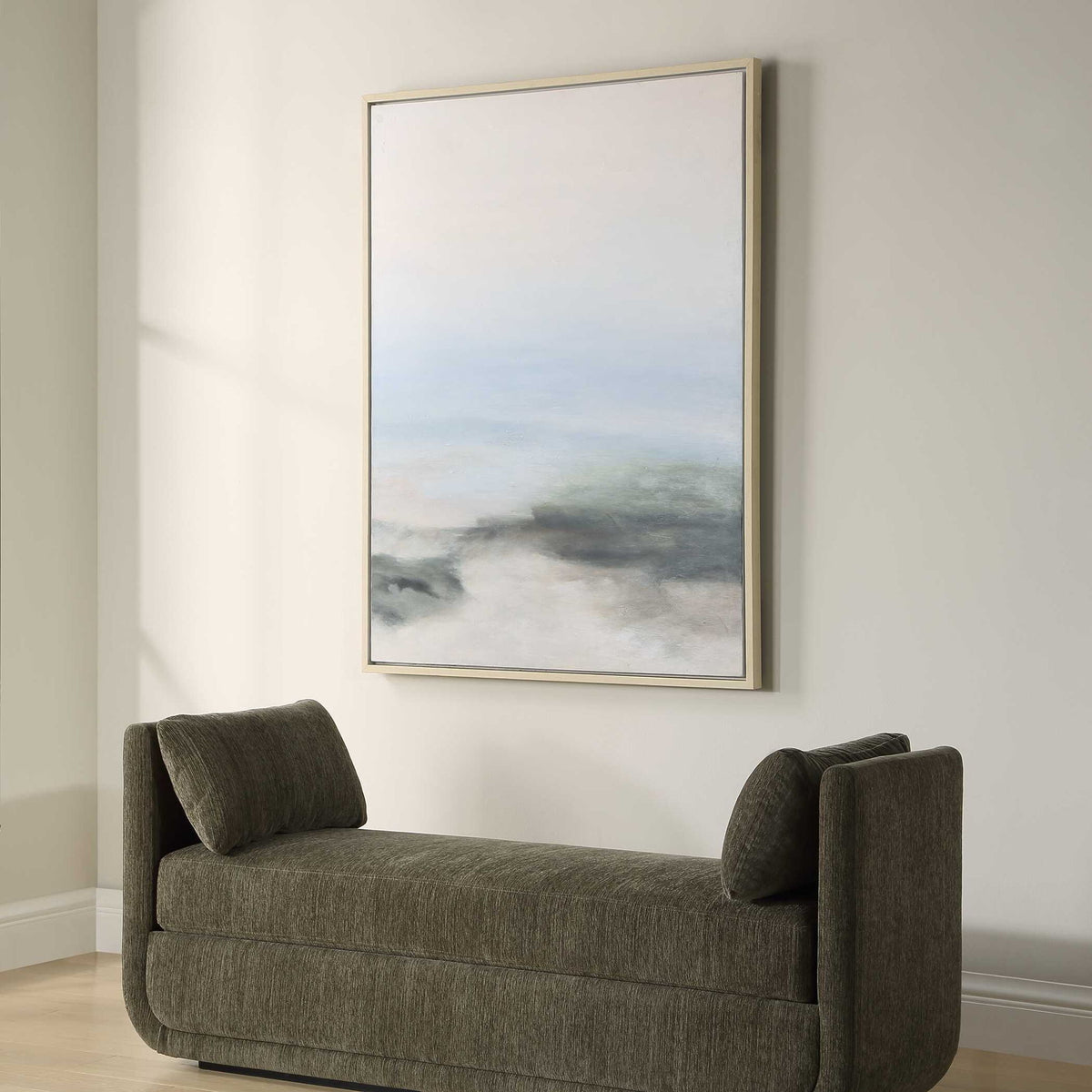 Crossing Paths - Coastal Landscape Painting - Black / Blue / Gray / White