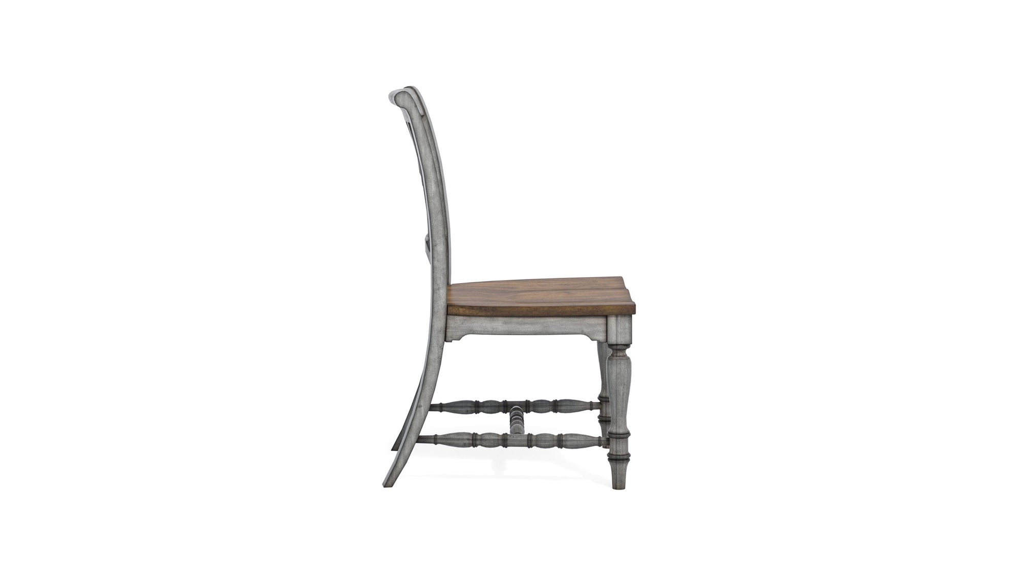 Plymouth - Dining Chair Set of 2 - Gray / Dark Brown