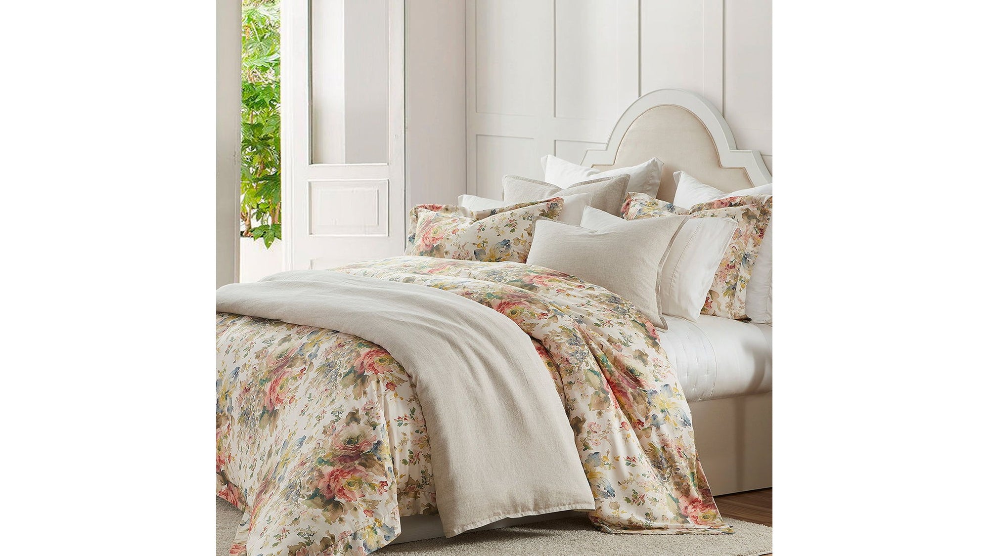 Lyocell - King Jardin Eucalyptus Duvet Cover Set Set of 3 - Salmon