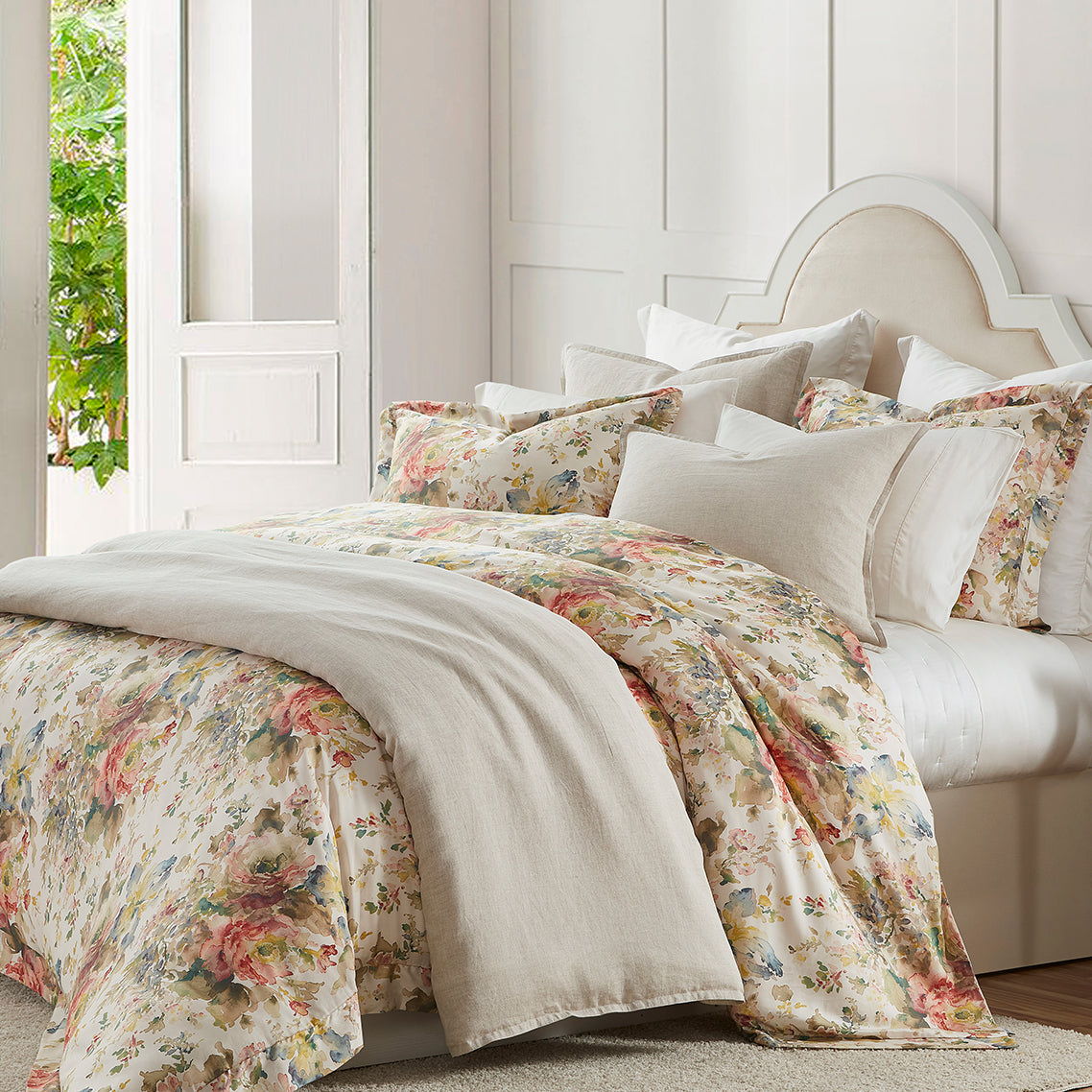 Lyocell - Queen Jardin Eucalyptus Duvet Cover Set (Set of 3) - Salmon