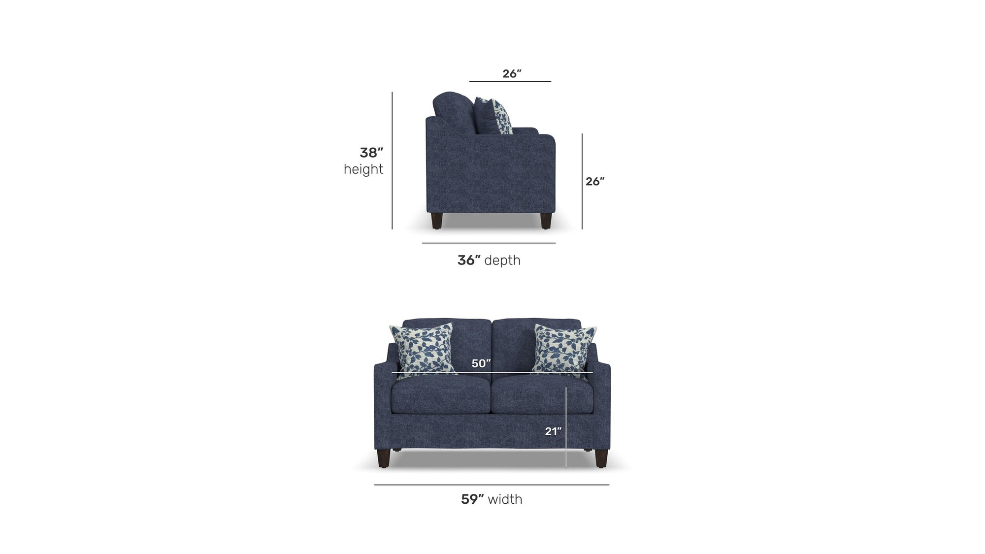 Jay - Fabric Stationary Loveseat