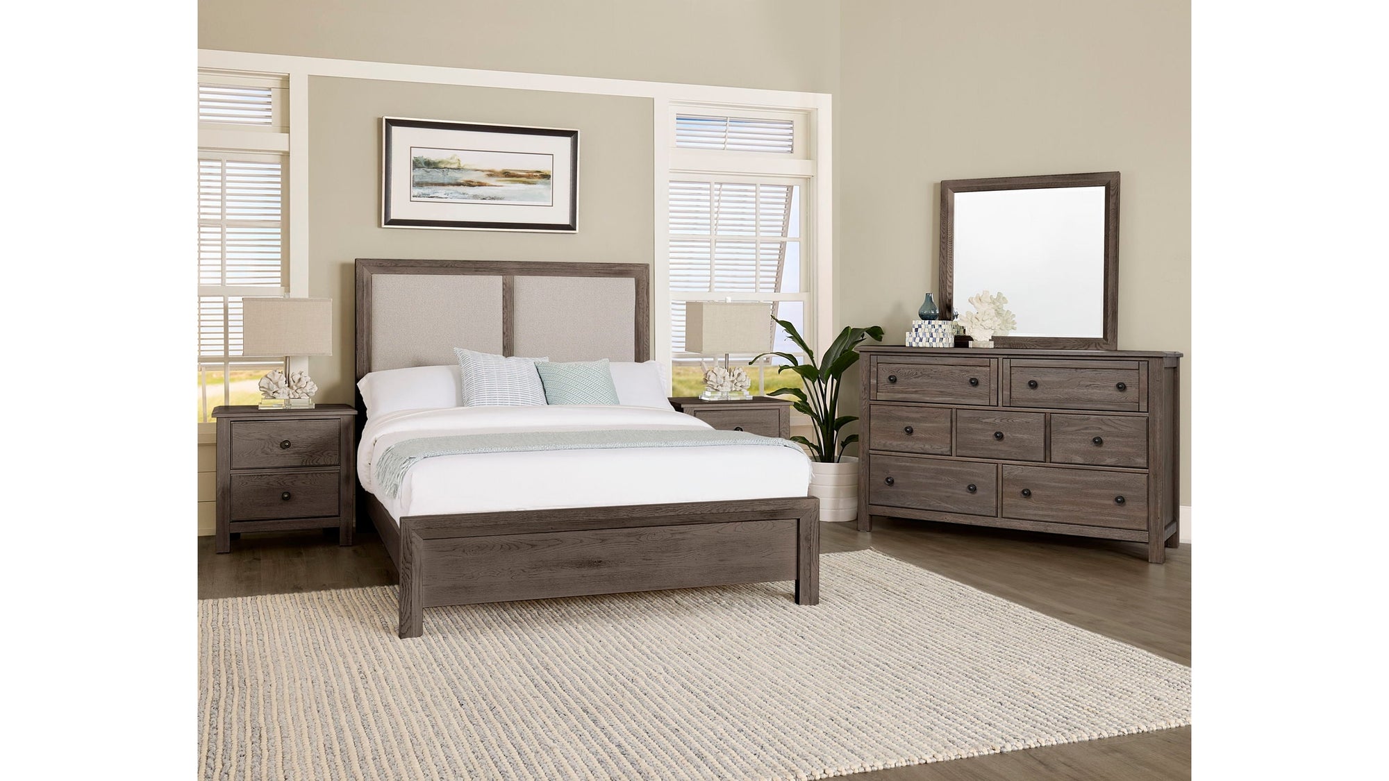 Custom Express - Upholstered Bed - Pebble Grey