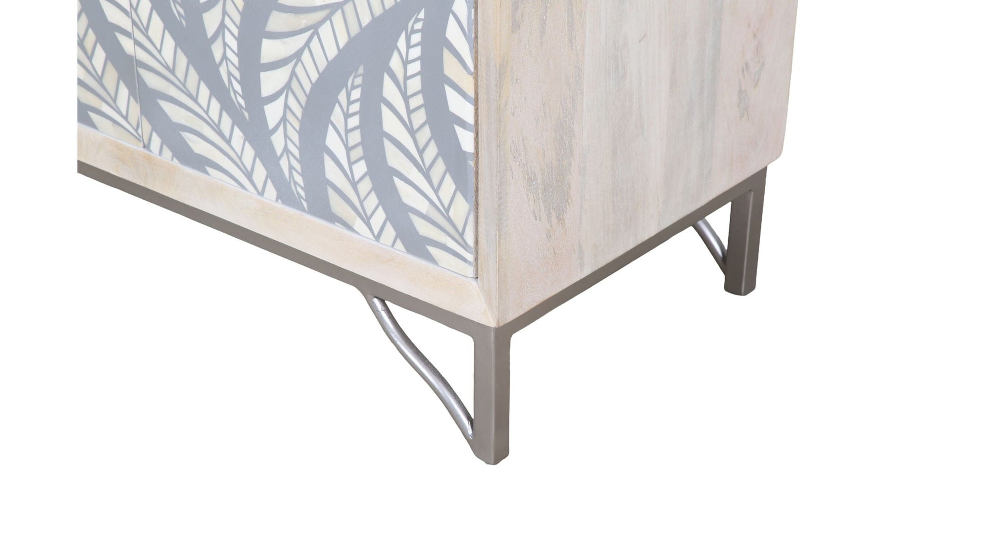 Leia - Bar Cabinet - White Mango / Ivory Bone / Gray