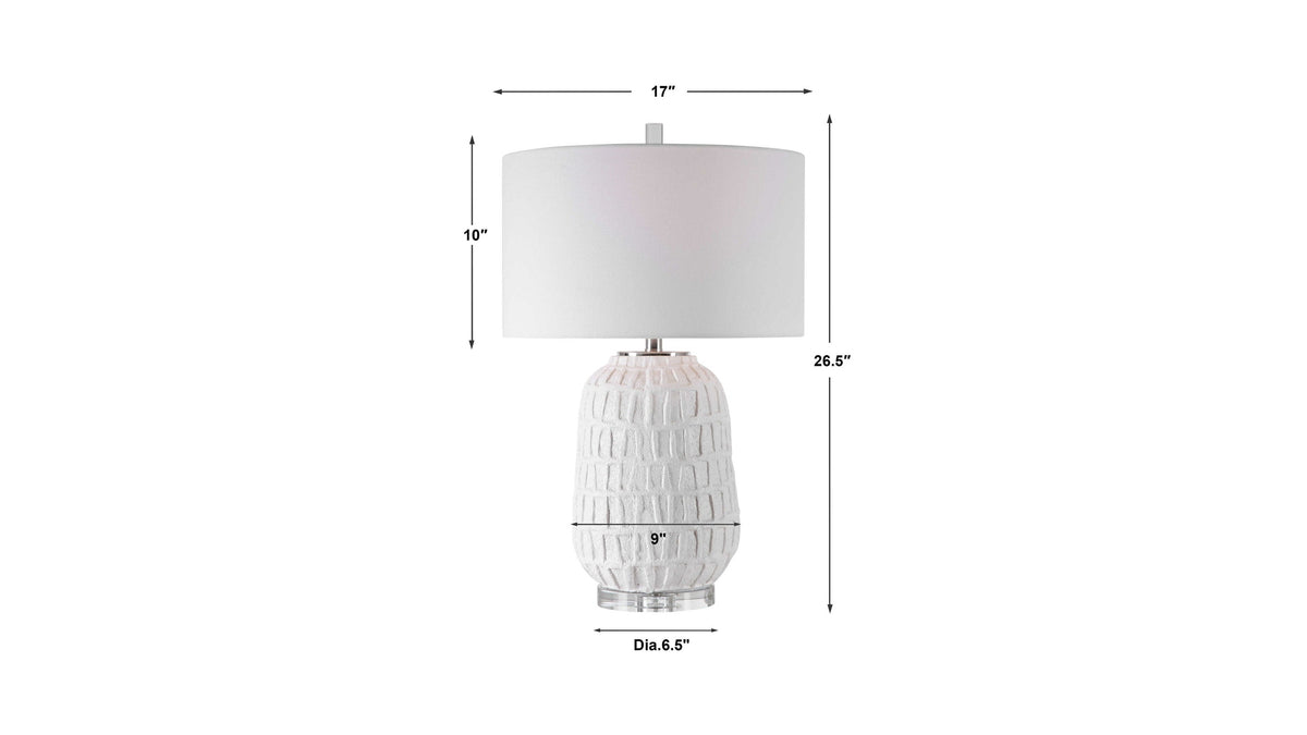Caelina - Textured Table Lamp - White