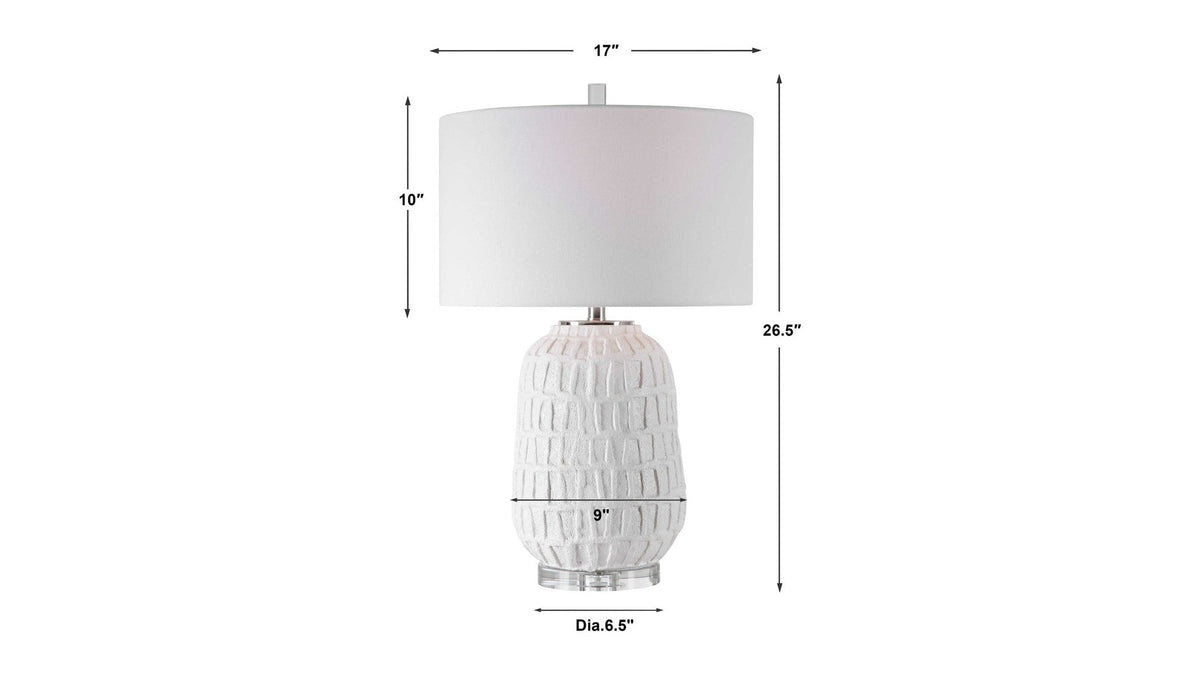 Caelina - Textured Table Lamp - White