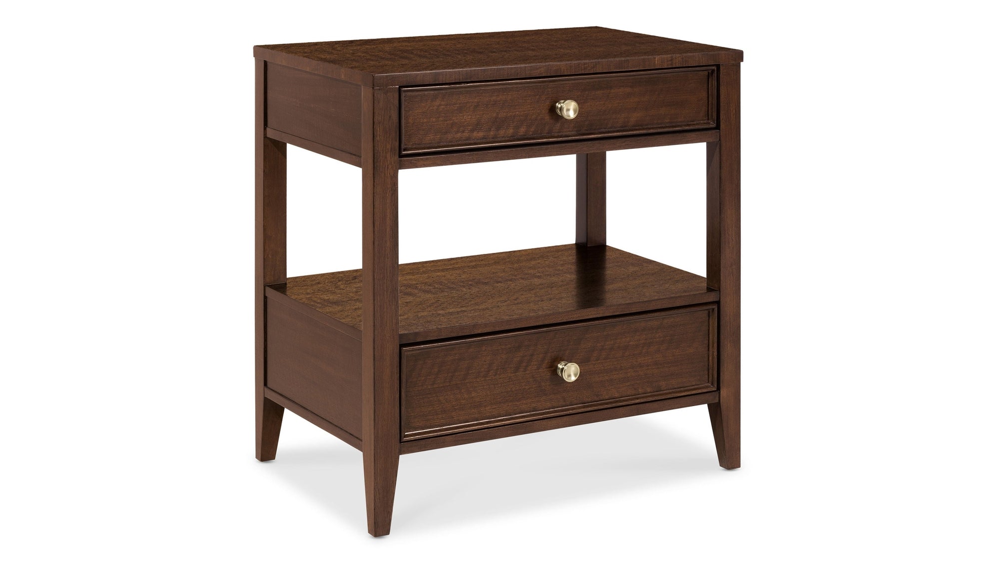Archives - Two-Drawer Nightstand - Dark Brown