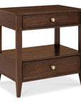 Archives - Two-Drawer Nightstand - Dark Brown