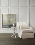 Melange - Bubble Glass Accent Table - Pearl Silver
