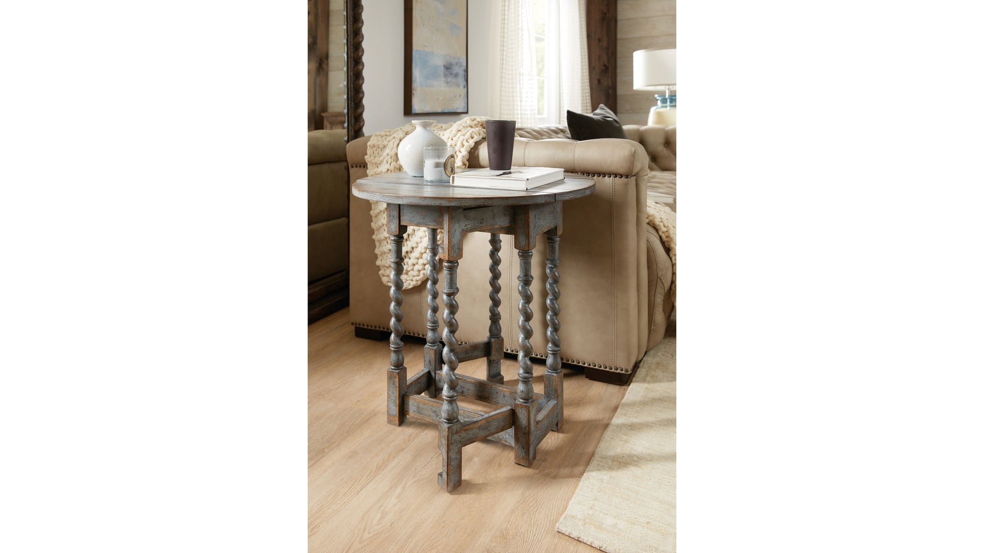 La Grange - Prause Gate Leg Round Table - Light Blue