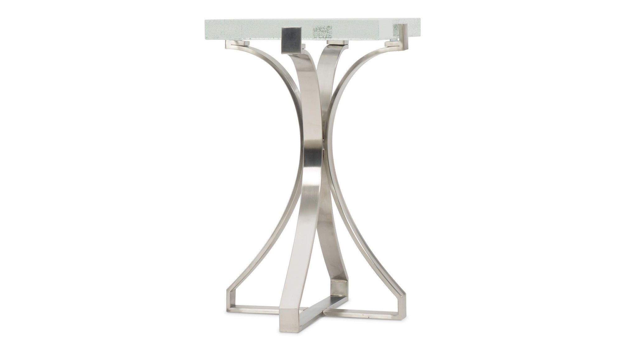 Melange - Bubble Glass Accent Table - Pearl Silver
