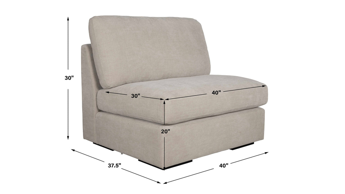 Refuge - Armless Sand Sofa