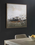 The Other Side - Framed Abstract Art - Black / Brown / Gray / Green / Orange / White / Yellow