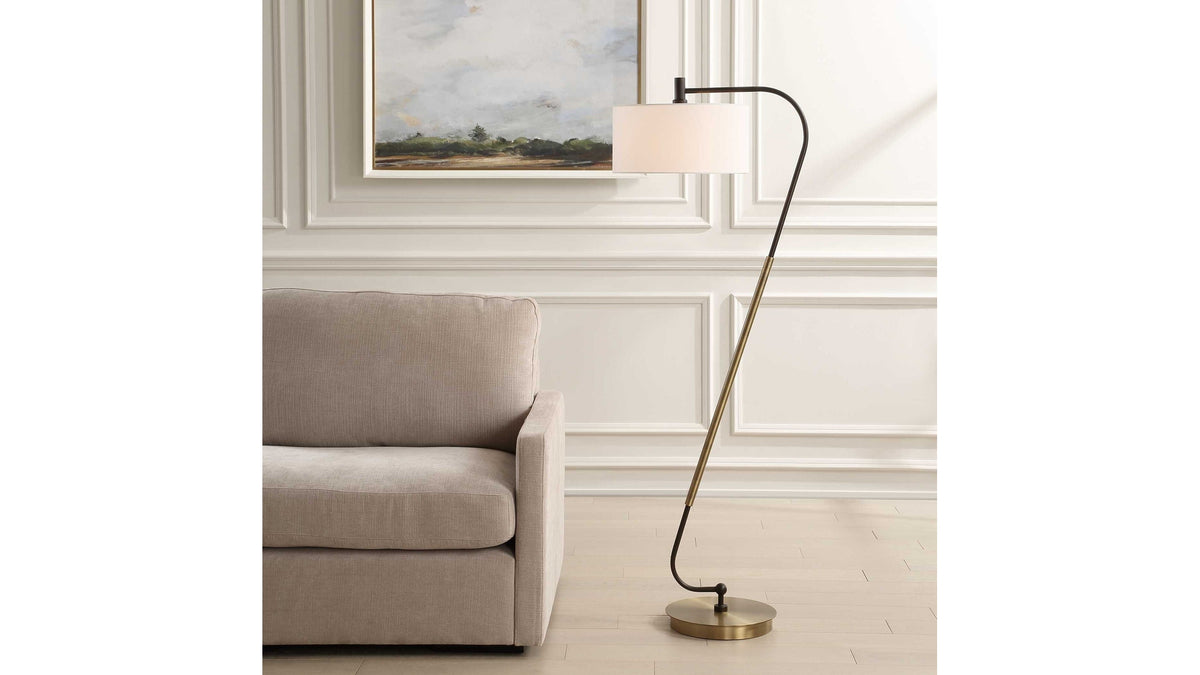 Irwin - Floor Lamp - Curved Brass