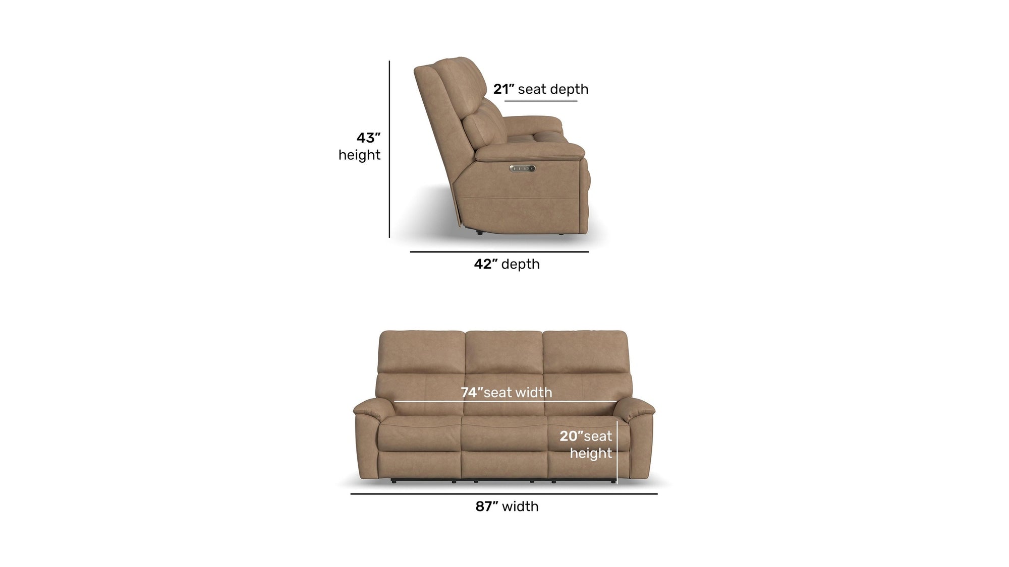 Porter - Power Reclining Sofa With Console, Power Headrest, & Lumbar