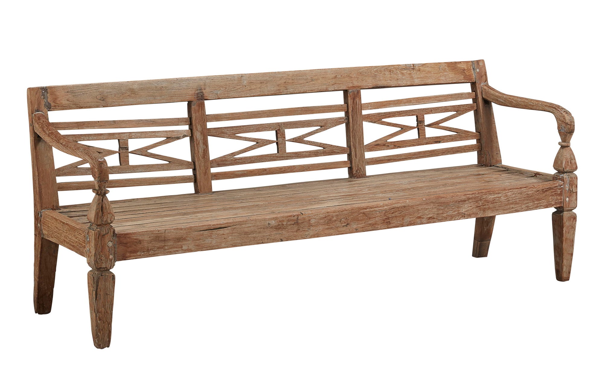 Antique - Plantation Grown Teak Bench - Dark Brown