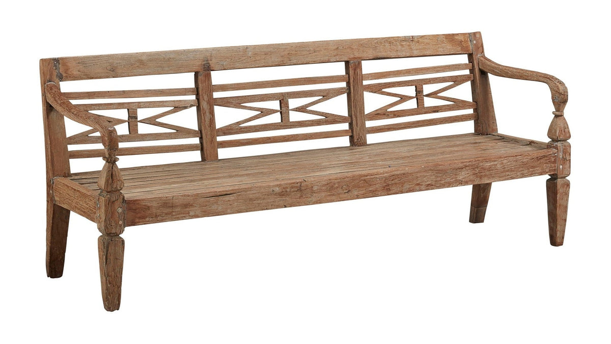 Antique - Plantation Grown Teak Bench - Dark Brown