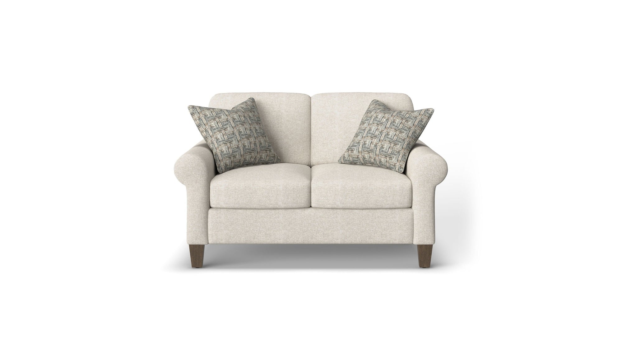 Moxy - Fabric Loveseat, Curved Sock Arms