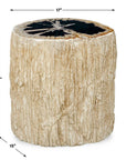 Arco - Petrified Wood Top Accent Table - Black / White