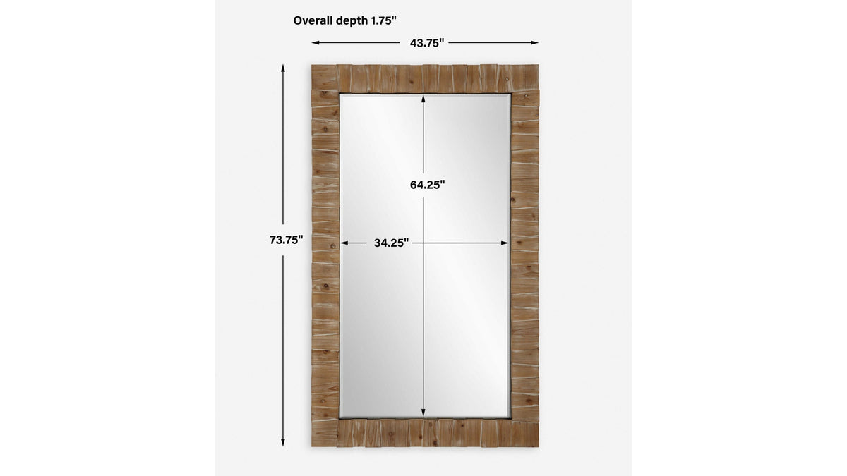 Ayanna - Wood Mirror - Gray Washed