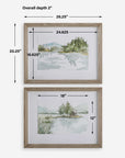 Serene - Lake Framed Prints (Set of 2) - Brown