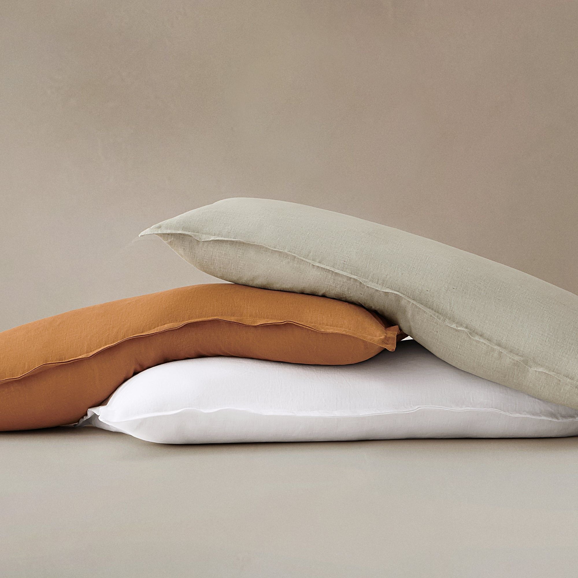 100% French Flax Linen - Long Lumbar Pillow - Natural