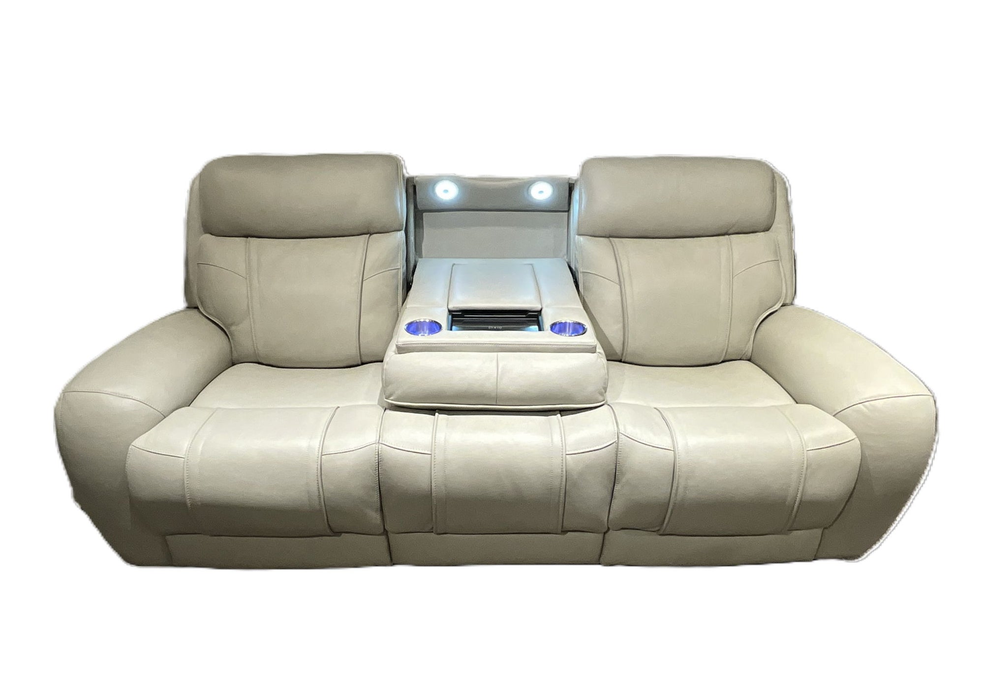Moorehead - 3P Sofa (Zero Gravity, Drop Down Table With Lights, Wireless Charger And Two Cupholders) - Kona-White
