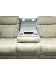 Moorehead - 3P Sofa (Zero Gravity, Drop Down Table With Lights, Wireless Charger And Two Cupholders) - Kona-White
