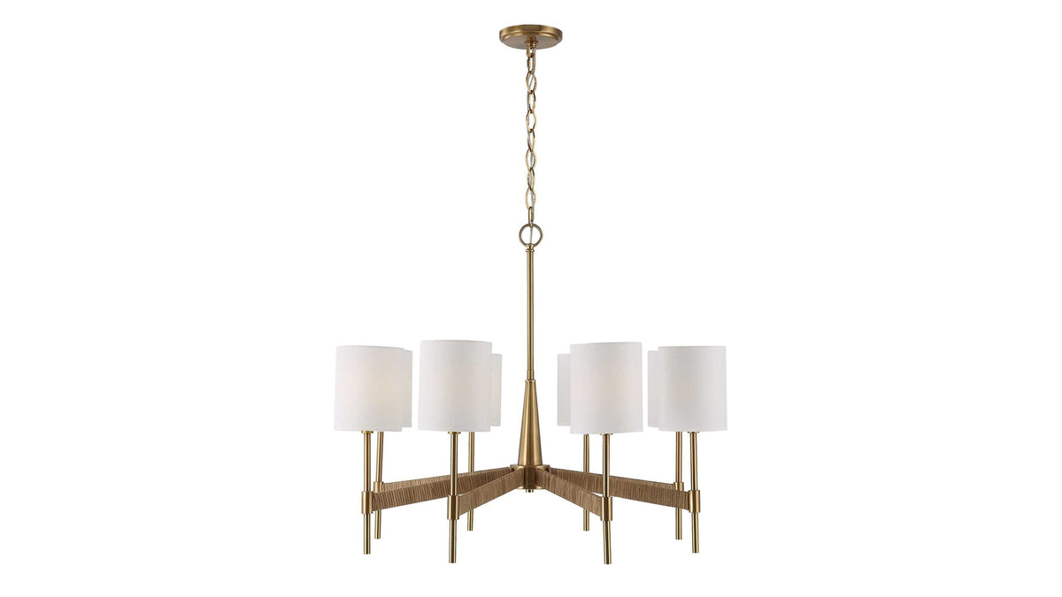 Lautoka - Rattan 8 Light Chandelier - Light Brown