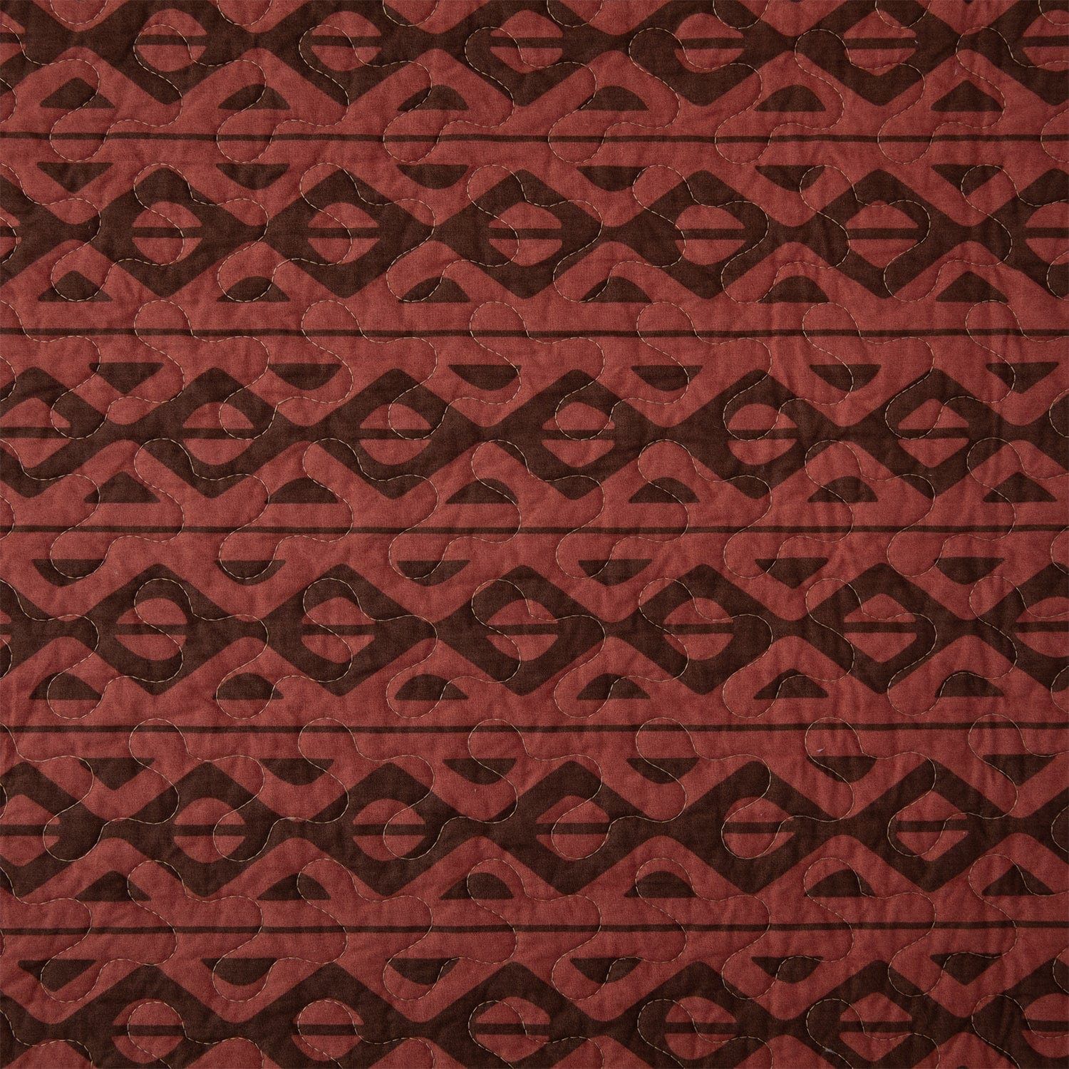 Broken Arrow - Full/Queen Reversible Quilt Set (Set of 3) - Red / Tan / Brown