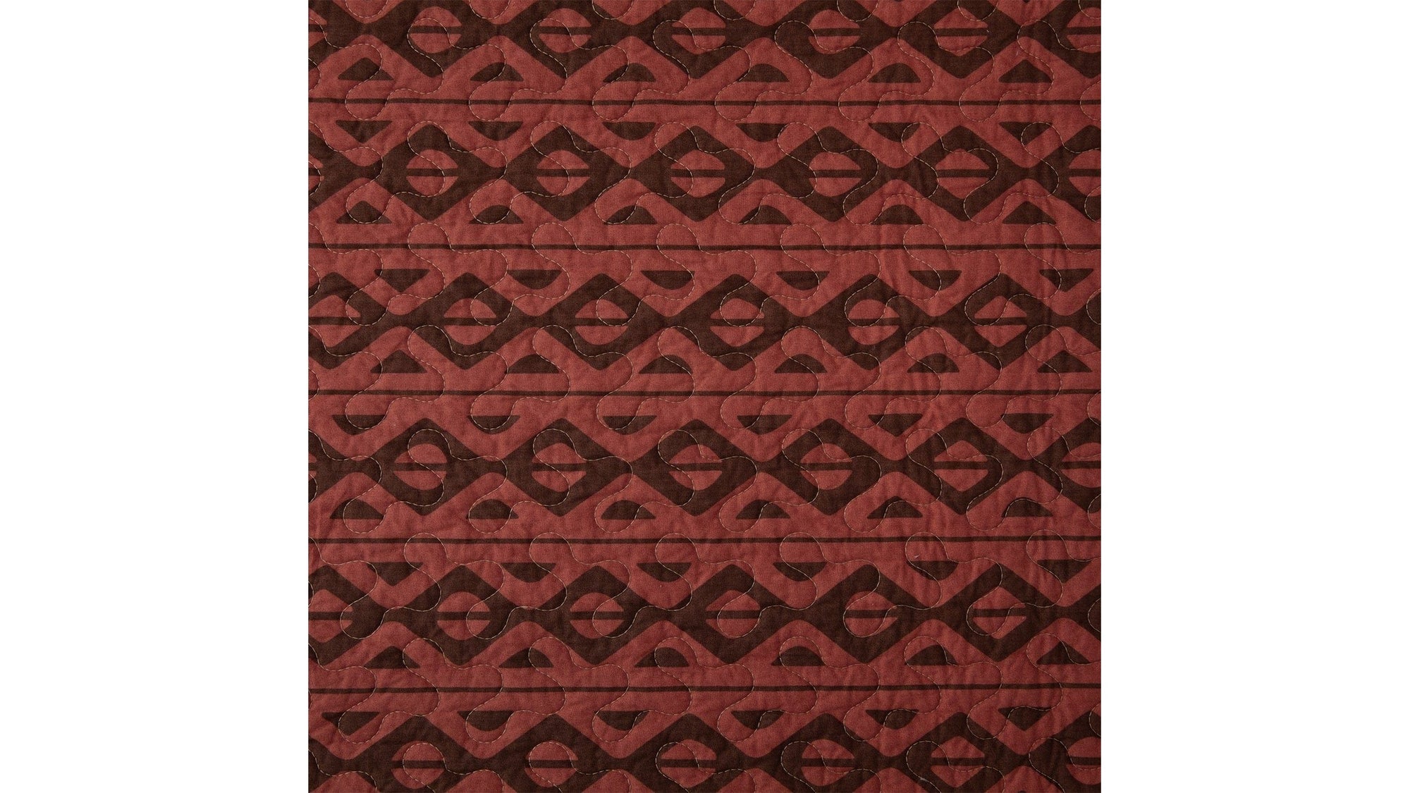 Broken Arrow - Full/Queen Reversible Quilt Set Set of 3 - Red / Tan / Brown