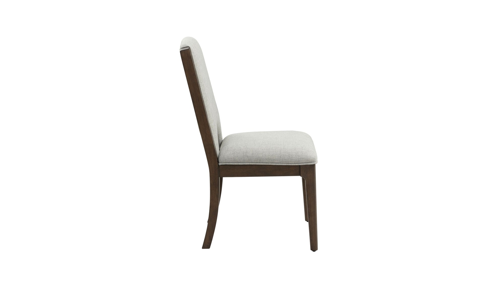 Athens - Upholstered Dining Chair Set of 2 - Light Gray / Chocolate Brown