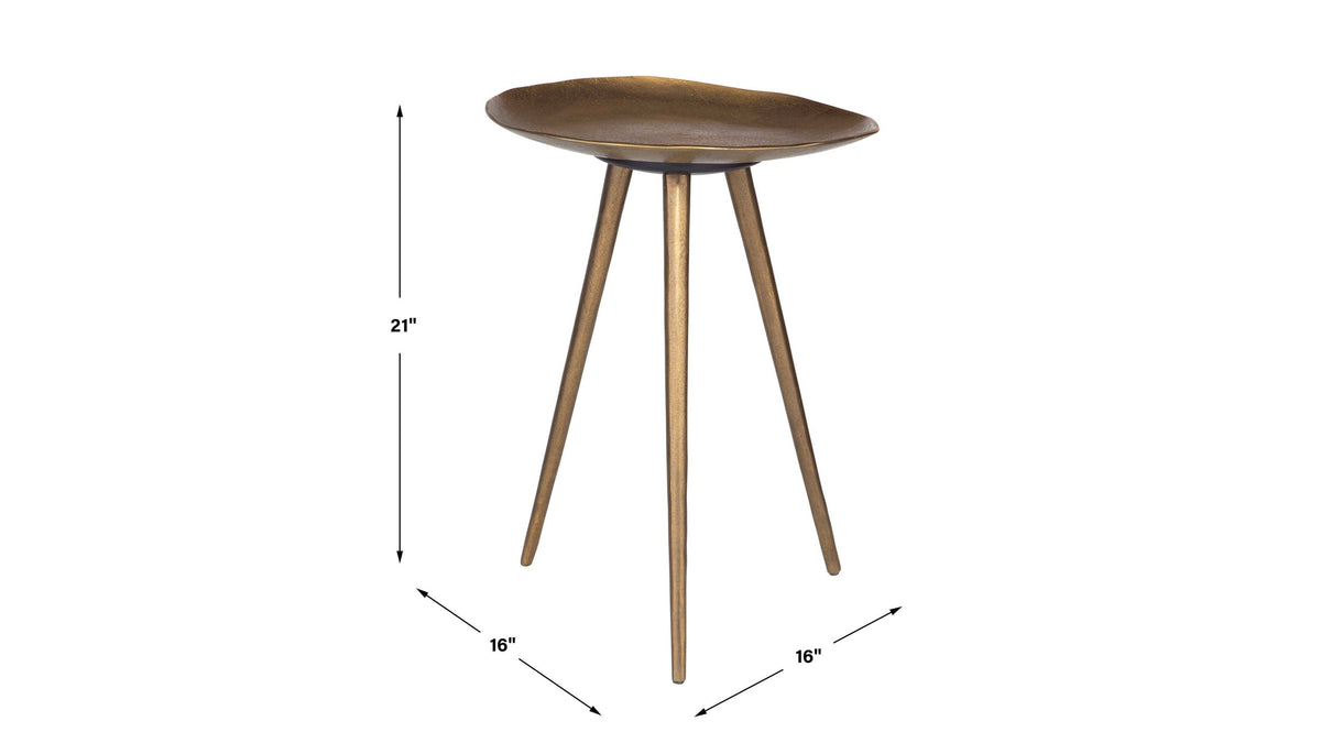 Lily Pad - Antique Brass Accent Table