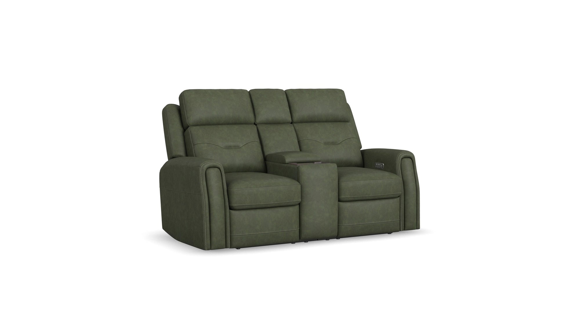Felix - Power Reclining Loveseat With Console, Power Headrest, Lumbar, Heat & Massage