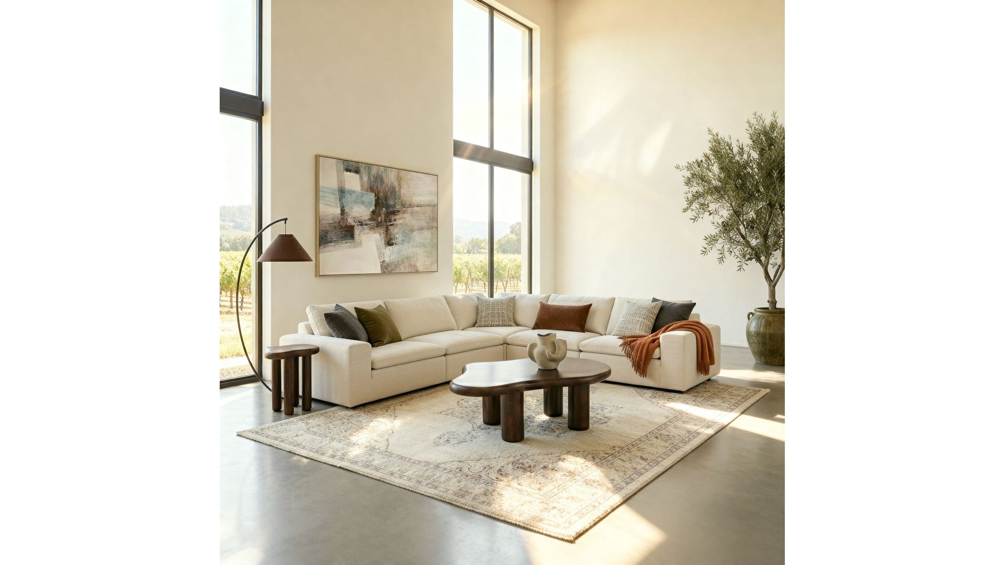 Framed Canvas Quiet Structure - Silver