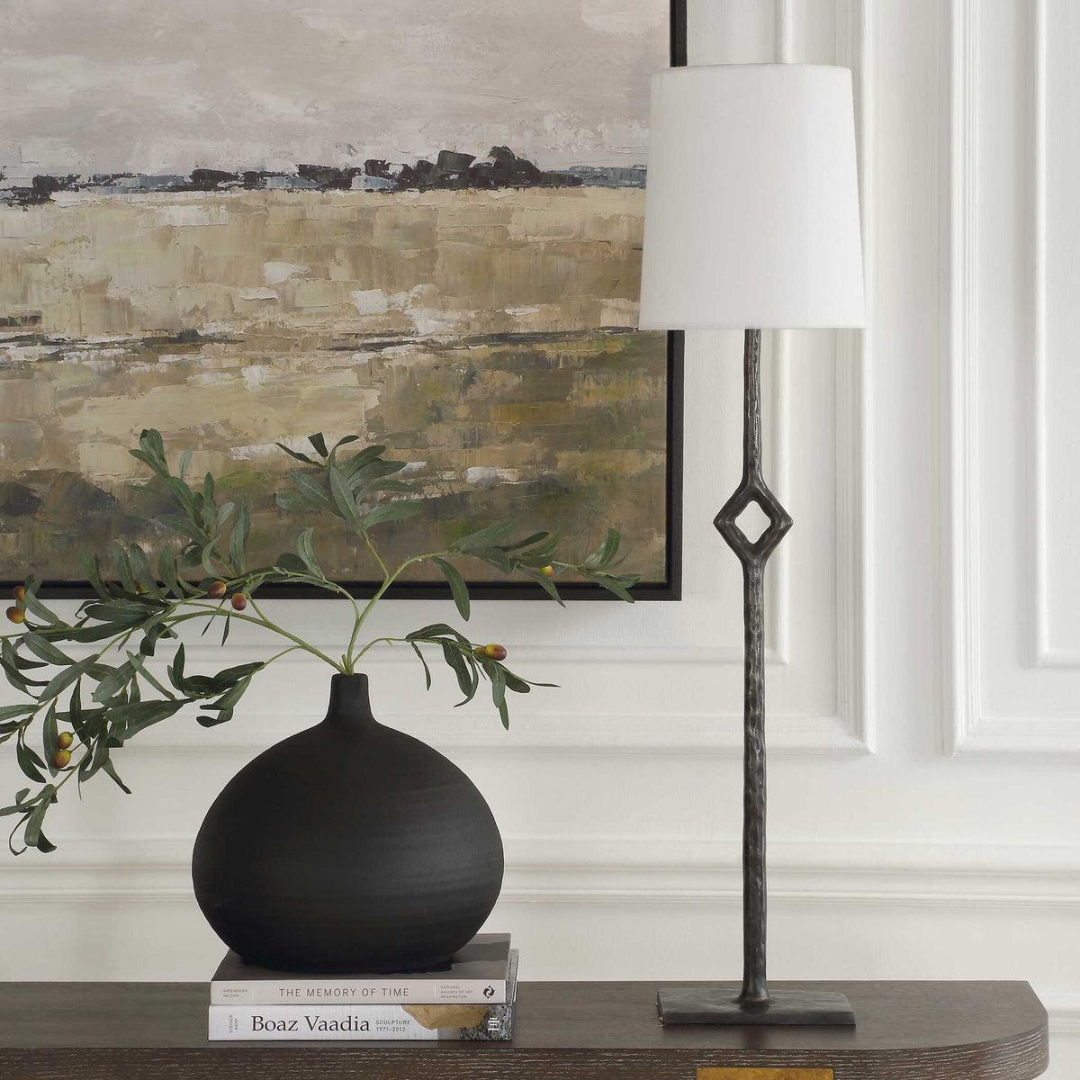 Puncture - Cordless Iron Buffet Lamp - Black / Bronze