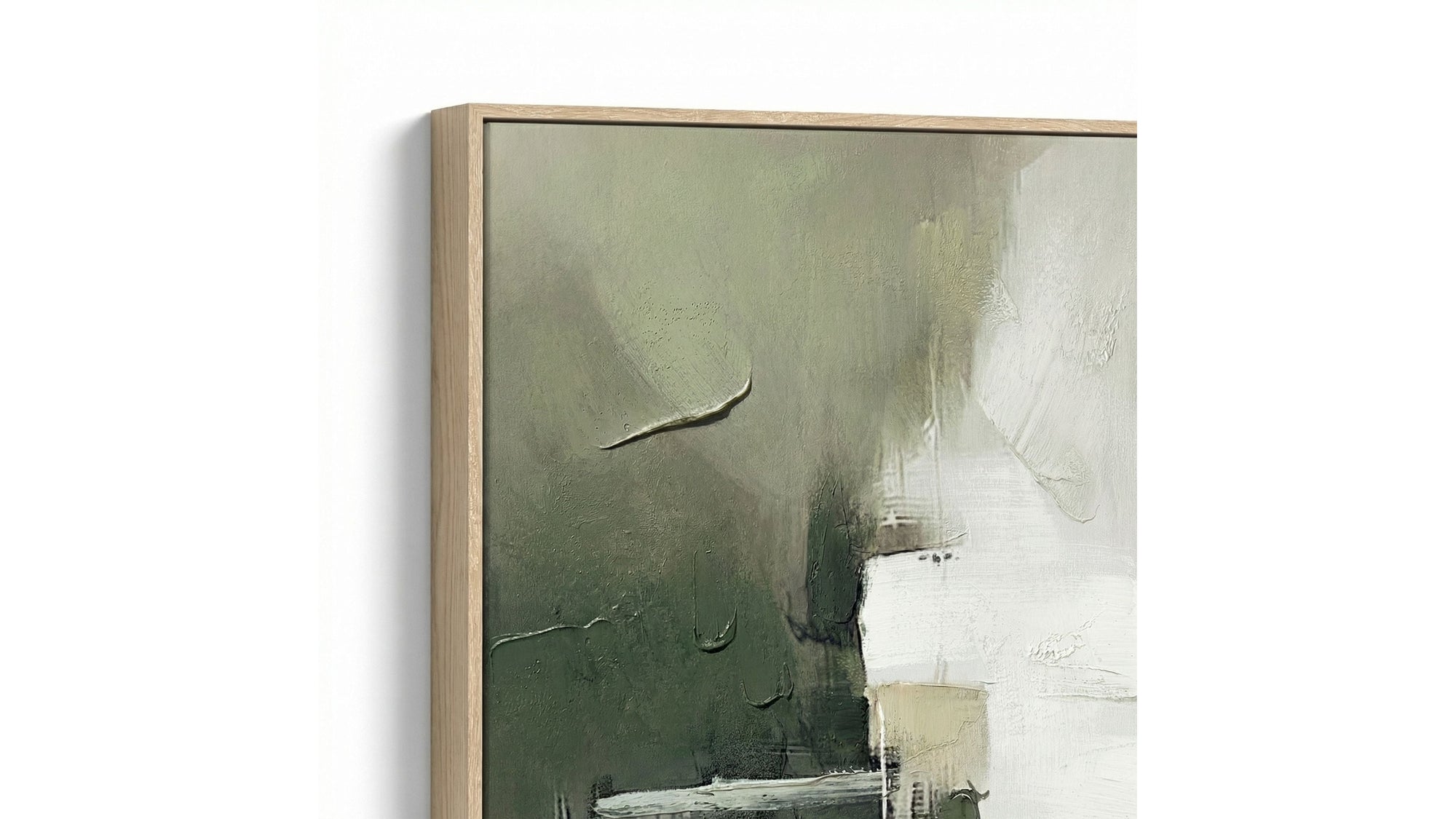 Verdant Horizon II Framed Canvas - Green