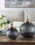 Cessair - Art Glass Bottles (Set of 2) - Dark Gray