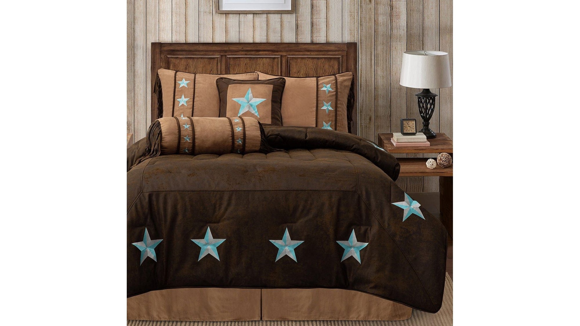 Laredo - Queen Comforter Set Set of 6 - Turquoise