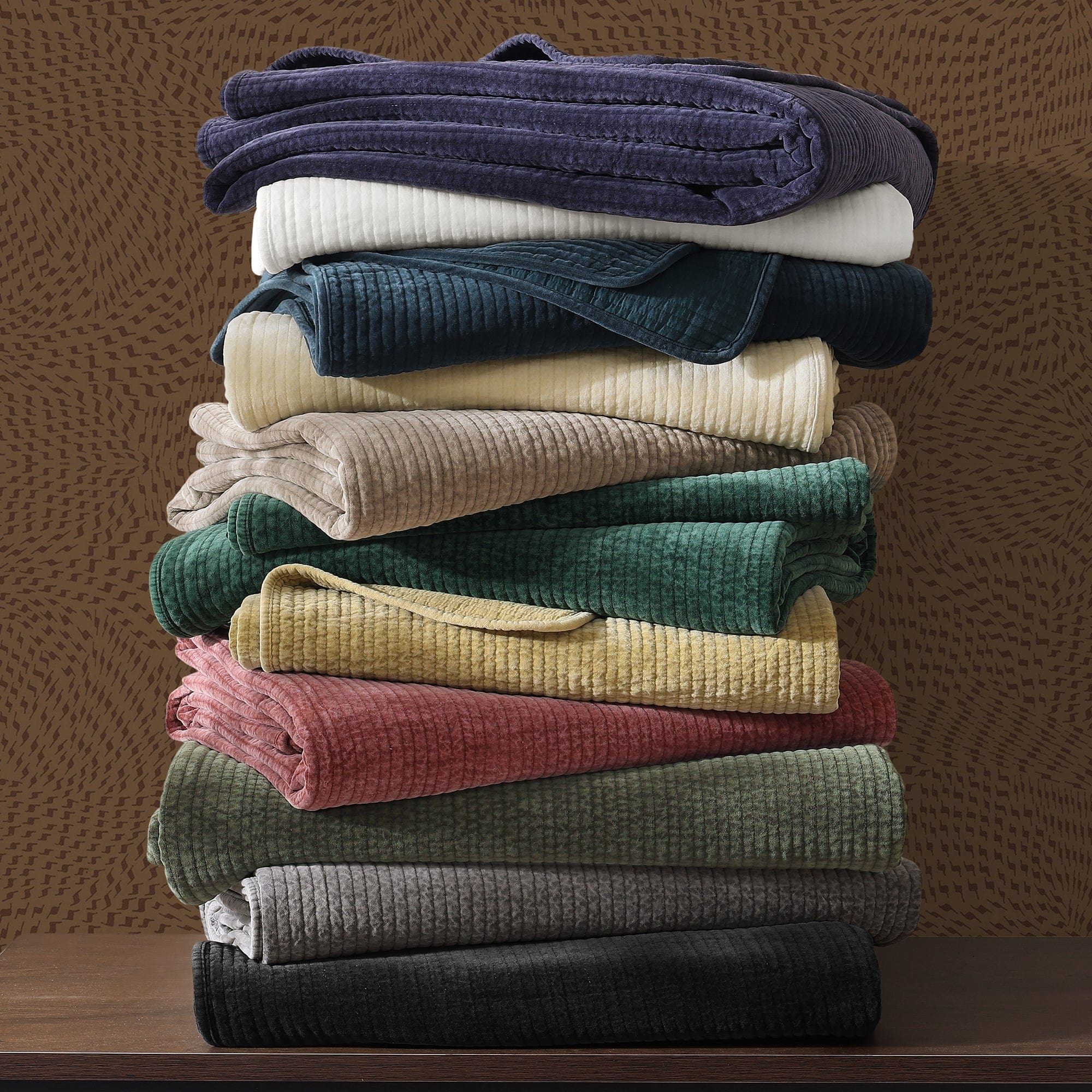 Stonewashed Cotton Velvet - King Quilt Set (Set of 3) - Emerald