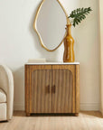Mebarak - Reeded 2 Door Cabinet - Bronze,White,Woodtone