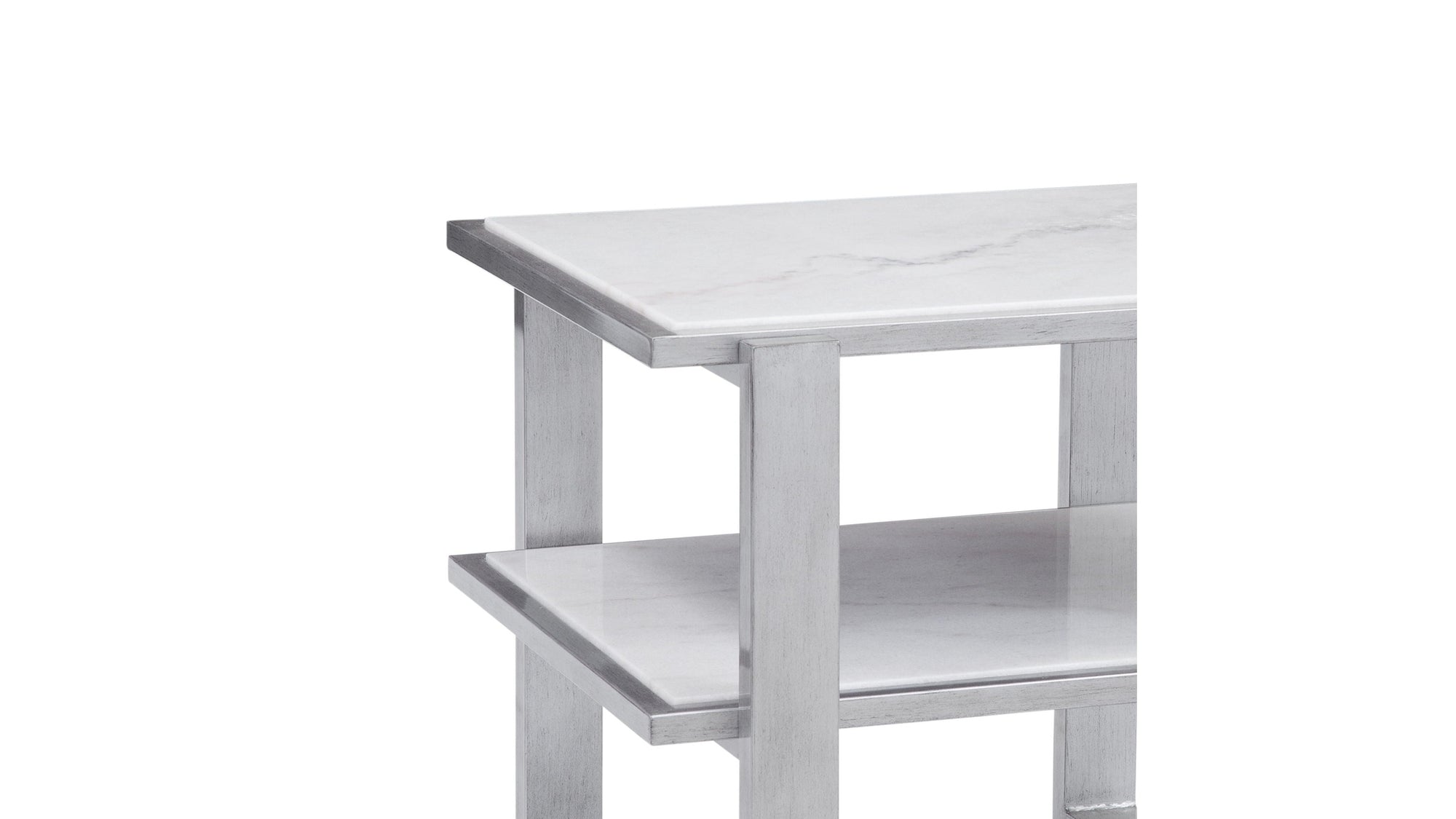 Hessle - Rectangle End Table - Silver