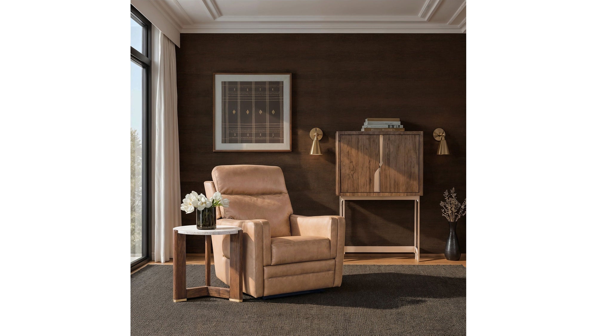 Eleana - Bar On Stand - Medium Wood