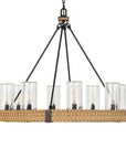 Palm Royal - 8 Light Indoor-Outdoor Chandelier - Black / Light Brown