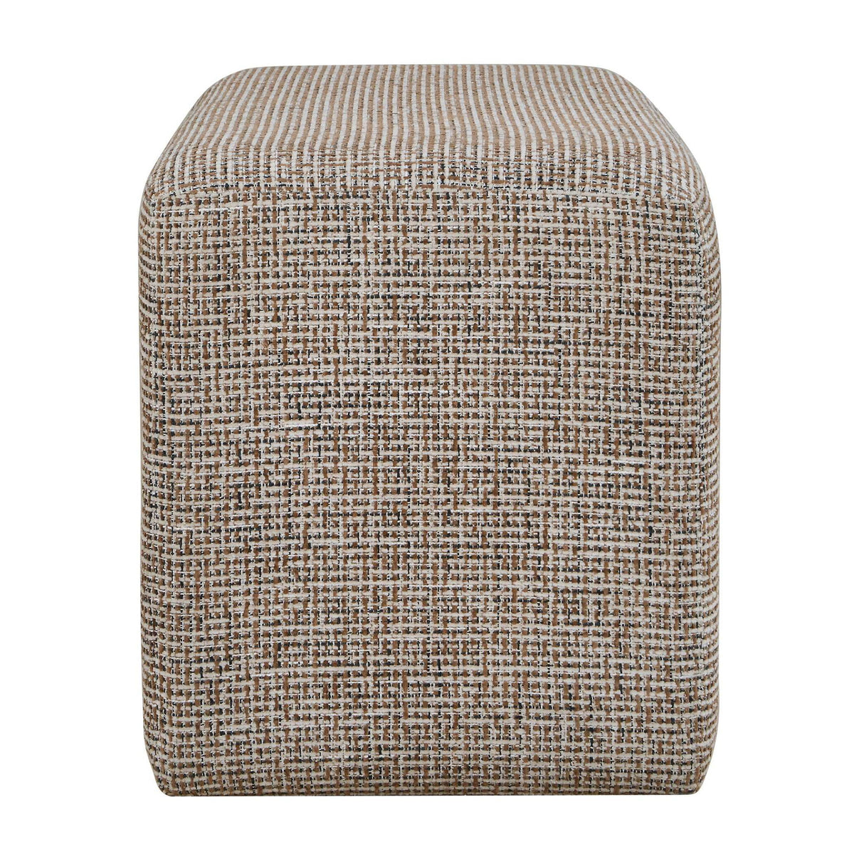Kelce - Woven Checkered Ottoman - Brown