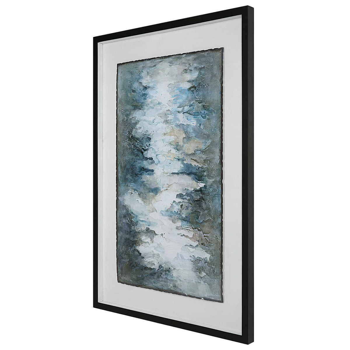 Lakeside Grande - Framed Abstract Print - Silver