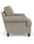 Moxy - Fabric Arm Chair, T-Shaped Seat Cushion, Curved Sock Arms