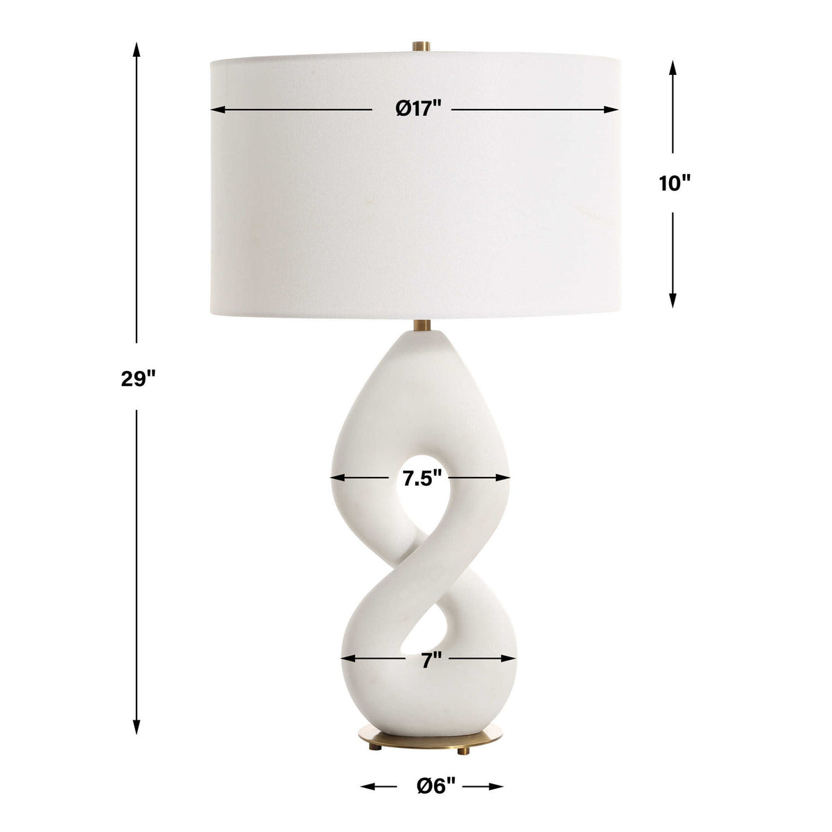 Meridian - Ivory Stone Table Lamp - White
