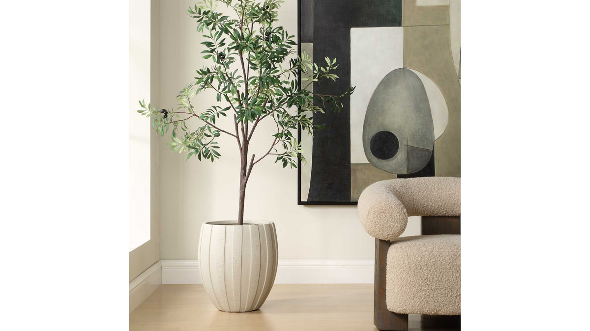 Ridgehaven - Textured Outdoor Planter - White
